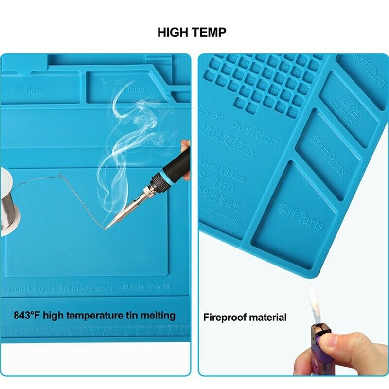 Heat-Resistant Soldering Station Iron Phone PC Computer Repair Mat Magnetic P5Y6