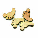 50Pcs Cute Wooden Baby Feet shapes Cut MDF Blank Embellishments E3M4 H0J6