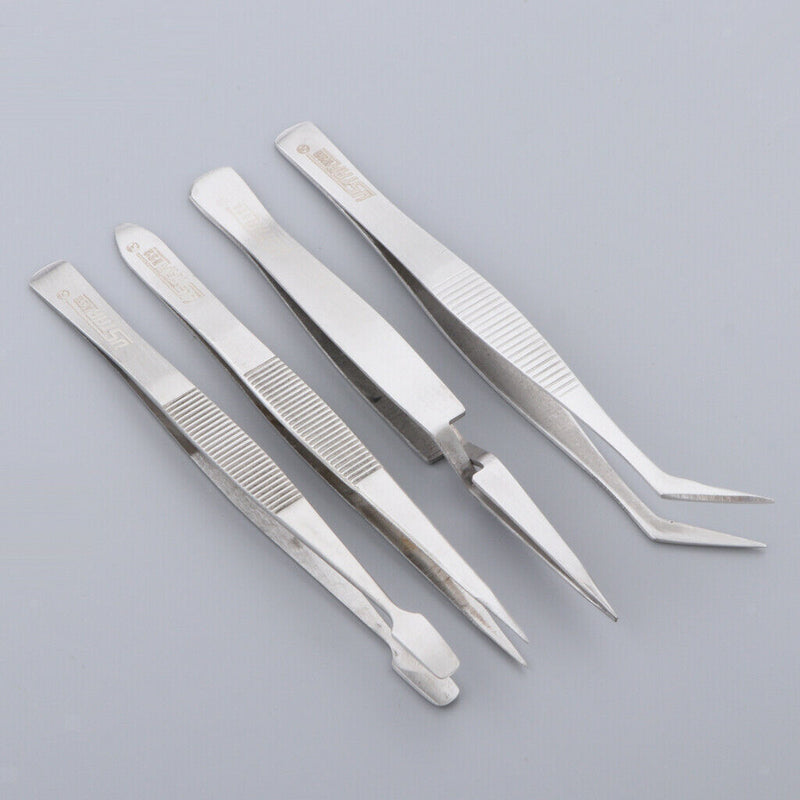 4 Pieces Tweezers Set - Craft Modle Building Jewelry Nail Art Hobby Picking Tool
