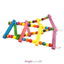 Pet Bird Parrot Wood Ladder Climb Macaw Cage Swing Shelf Parrot Bites Play Games