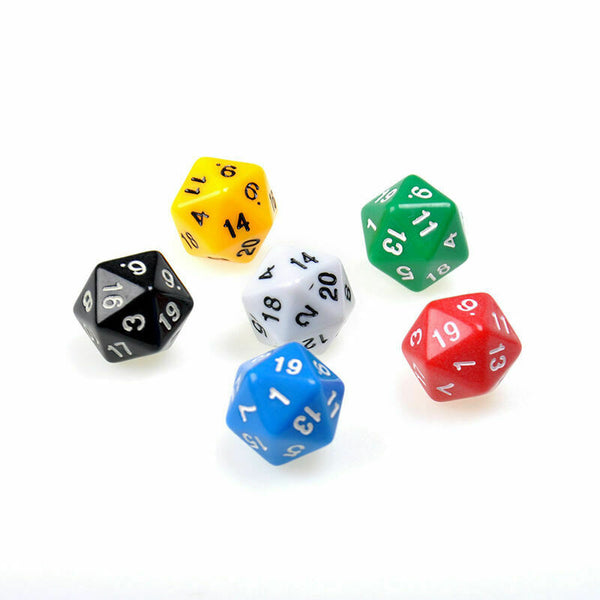 D20 Gaming Dice Twenty Sided Die RPG D&D Six Opaque Color Random New. Hot F J5G9