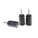 3pcs Black 2.5mm Male to 3.5mm Female Audio Stereo headphones  Adapter Plug JR