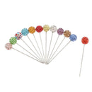 12 Pcs Round Rhinestone Dress Maker Pins DIY Sewing Quilting Accessories