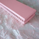 Sweetgo Pink Rectangle Cupcake Tray Hollow Out Race Edge Metal Stand Cake A