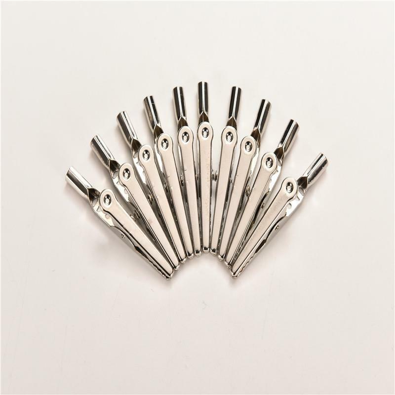 10x Stainless Steel Crocodile Alligator Clip Cable Test Lead Jumper Wire JR
