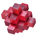 Wooden Red Nine Pass Lock Logic Puzzle Burr Puzzles Brain Teaser Intellectu