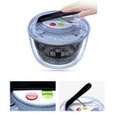 Salad Spinner Vegetable Dehydrator Push-Type Washing 5L SAFE Non Skid Base