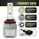 LED Headlights H11/H9/H8 LED Conversion Kits Bulbs 72W 6000K 7200LM COB Chip