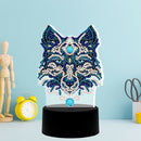 DIY Wolf Diamond Painting LED Light Embroidery Night Lamp Home Desk Decor
