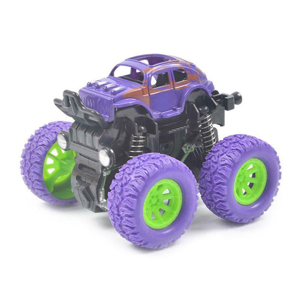 Mini Off-Road Vehicle Four-Wheel-Drive Plastic Kids Toys Stunt Car (Purple)