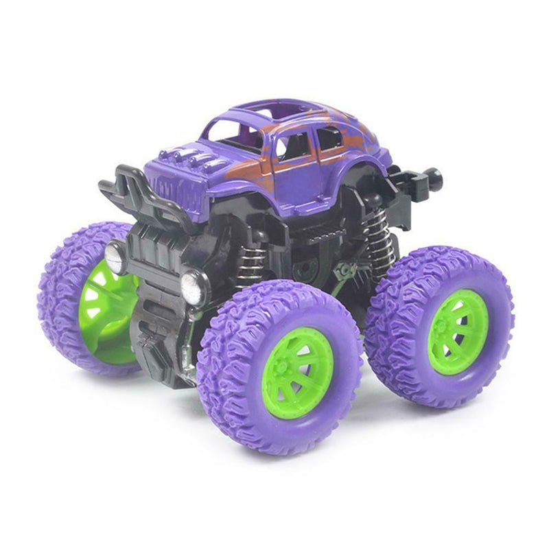 Mini Off-Road Vehicle Four-Wheel-Drive Plastic Kids Toys Stunt Car (Purple)