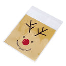 5X(Elk Self Adhesive Christmas Cookie Cellophane Gift Treat Candy Bags Pac U3N4)