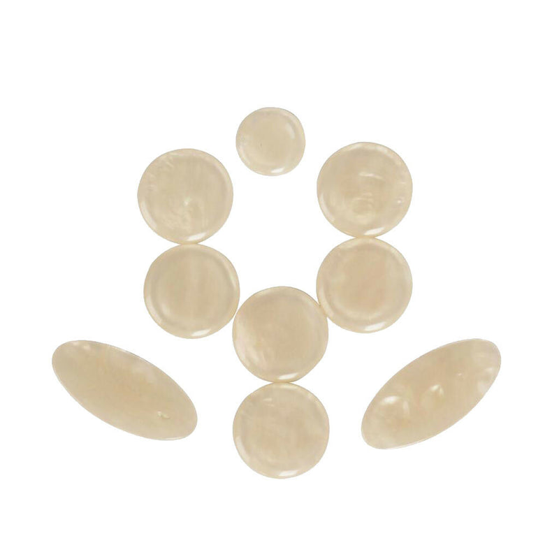 9x White Shell Key Buttons Inlays for Alto Tenor Soprano Saxophone Accessory