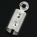 100pcs Necklace/Cord Crimp End Tips with Loop 7.5x5.2mm Z4G7