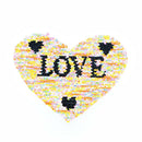 love heart reversible change color sequins sew on patches for clothes patch JR