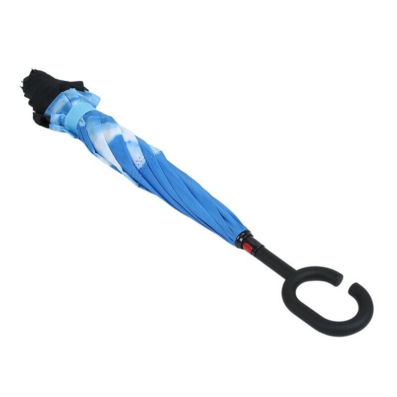 Sky Cloud Folding Reverse Umbrella Double Layer Inverted Windproof Rain Car M9M3