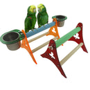 Funny Parrot Bird Perch Stand Play Toys Gym Wooden Activity Table Top Pla OTM