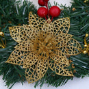 30cm Christmas Large Wreath Door Wall Hanging Ornaments Red Bowknot Jingle  R1M9