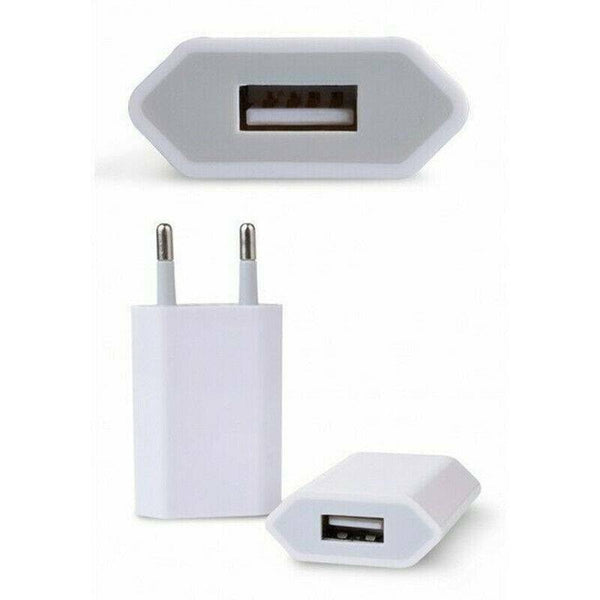European USB plug Euro Europe EU 2 Pin 1A Fast USB Wall Plug Charger White.