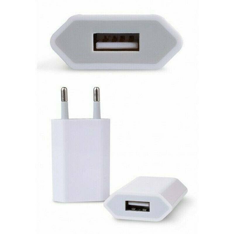 European USB plug Euro Europe EU 2 Pin 1A Fast USB Wall Plug Charger White.