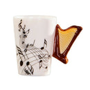 Creative novelty harp handle ceramic cup free spectrum coffee milk tea cup