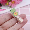 10pcs animal wooden clip with hemp rope photo paper clothespin craft clip  Z