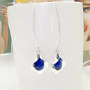 Flower Crystal Long Drop Earrings Creative Metal Ear Hook for Women Jewelry A