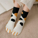 6 Pairs Winter Fleece Socks Women Plush Cute Cat Claw Sleeping Floor Socks