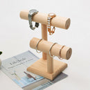 Wood T-Bar Jewelry Display Stands for Necklace Bracelet Chain Wristwatch Holder