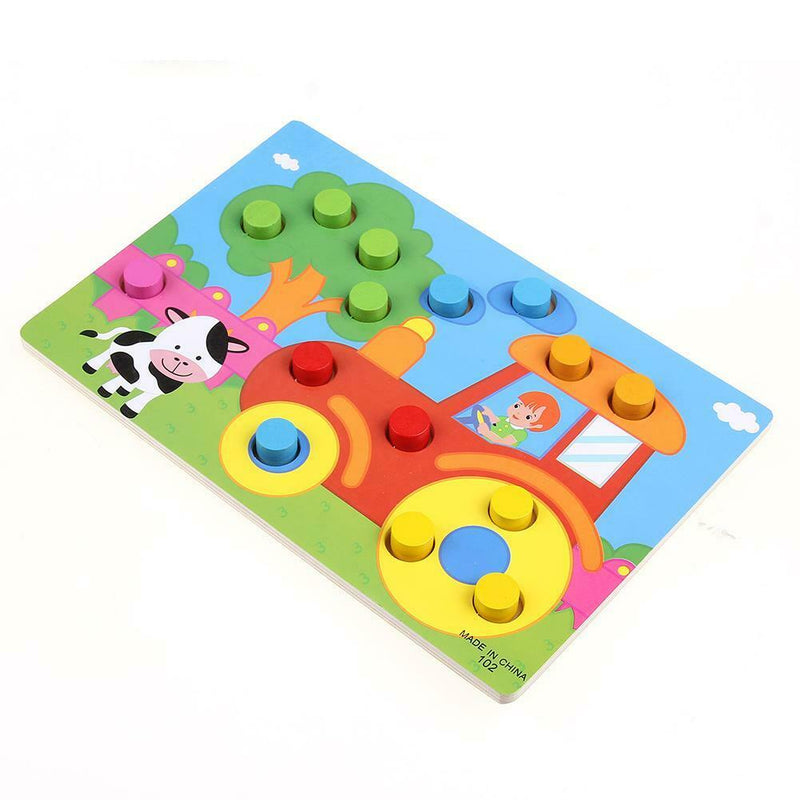 Color Cognition Board Educational Toys Children Wooden Color Match(Farm)