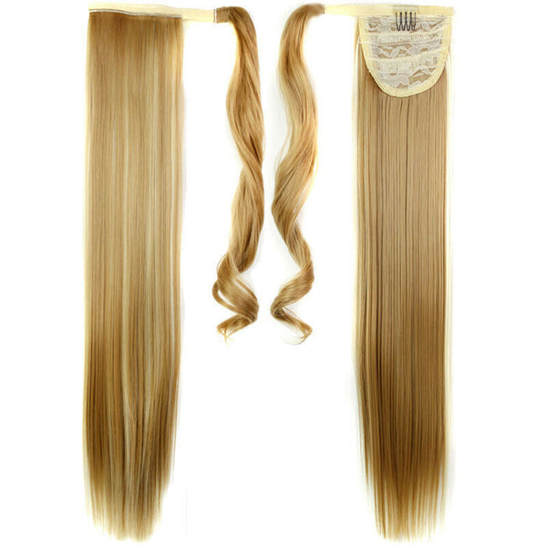 60Cm Long Straight Clip In Hair Tail False Hair Ponytail Hairpiece With Hai S1W7