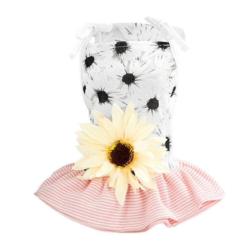 Set of 2 Cotton Puppy Dog Dress, Thin Cute Floral Princess Tutu Skirt for Small