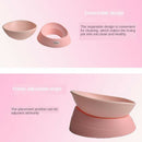 2x Round Kitten Puppy Elevated Bowls Raised Feeder w/ Stand Detachable