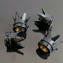4 x Black Chrome Crown Tire/Wheel Air Stem Valve Caps for car-truck-bicycles //