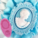 Woman Cameo Mirror Fondant Mould Cake Decorating Mold Bakeware Sugarcraft Frame
