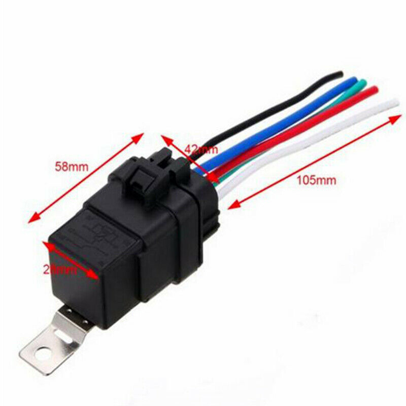 5Pin Automotive Car Relay Switch Harness Waterproof 30A/40A 12VDC 12AWG Wi Kw