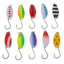 10pcs Mixed Colors Metal Fishing Lures 4cm/1.6inch Spinners Spoons Fishing Baits