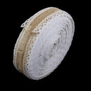 1 Roll 10M Burlap Ribbon Lace Border for Sewing Craft Wedding Decoration