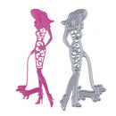 Happy Girl Walk the Dog Metal Cutting Dies Embossing Stencils DecorativeCards MO