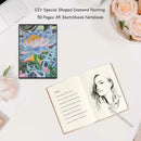 DIY Lotus Special Shaped Diamond Painting 50 Pages A5 Sketchbook Notebook