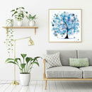 5D DIY Diamond Painting Happiness Tree Cross Stitch Embroidery (Blue)