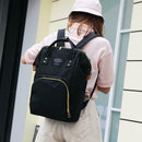 Women Mummy USB Port Backpack Large Capacity Baby Nursing Handbags (Black) A