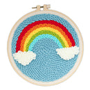 1Set Colorful Rainbow Punch  Embroidery Starter Kits For Beginner DIY Tool