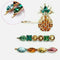 3pcs Women Stylish Crystal Pineapple Hair Clip Hairpin Barrette Hair Orname D0C5
