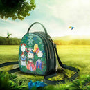 Ms. bag quilting forest girl printing green PU leather fashion trend should Z1Q6