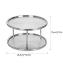 Spice Rack Stainless Steel Organizer Tray Turntable Rotating 2 Level Tablet