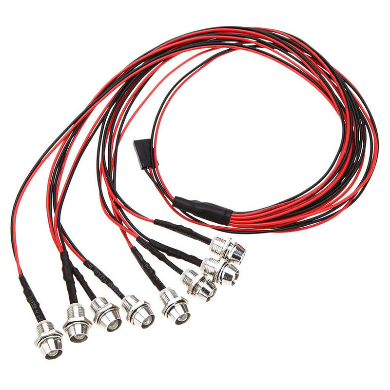 2 Red 2 White 4 Yellow Color LED Light Kit LED Lamp Fit 1/8 1/10 RC Cars Axial