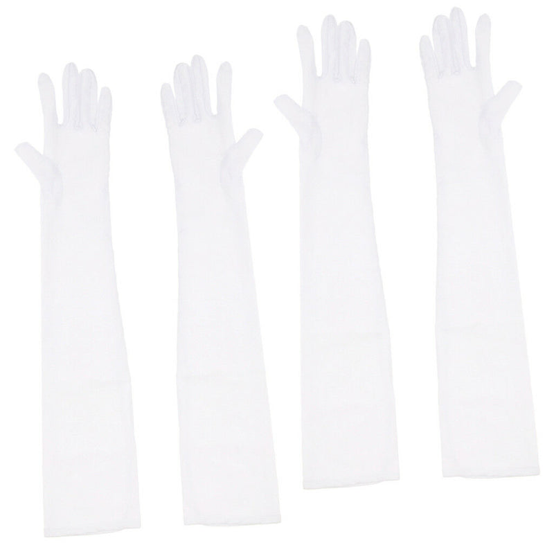 2 Set Womens Evening Finger Gloves Party 1920s Opera Long Gloves Sunscreen
