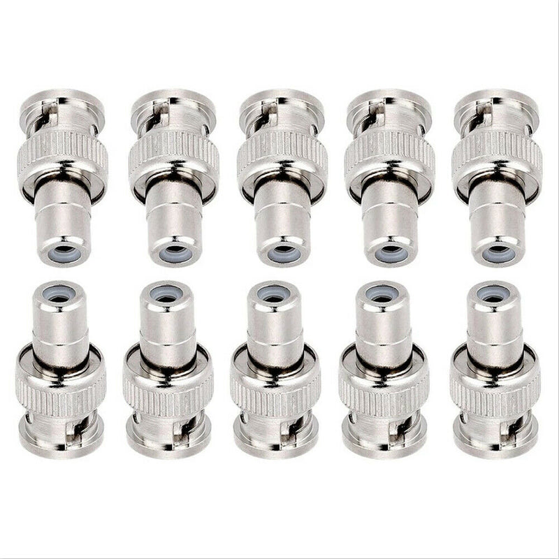 10pcs/Set BNC Male To RCA AV Female Coaxial Connector Adapter For CCTV Camera