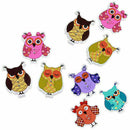 50Pcs Cartoon Owl Animal Wood Sewing Buttons 2 Holes For Kids